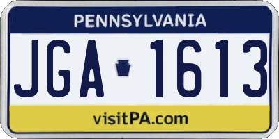 PA license plate JGA1613