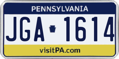 PA license plate JGA1614