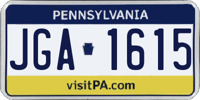 PA license plate JGA1615