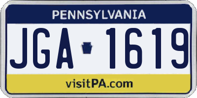 PA license plate JGA1619