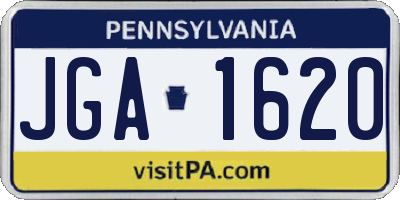 PA license plate JGA1620