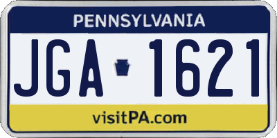PA license plate JGA1621