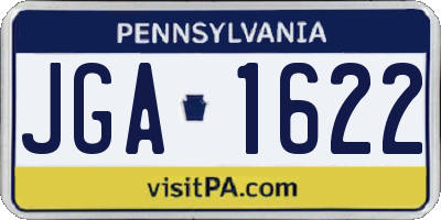 PA license plate JGA1622