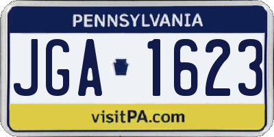 PA license plate JGA1623