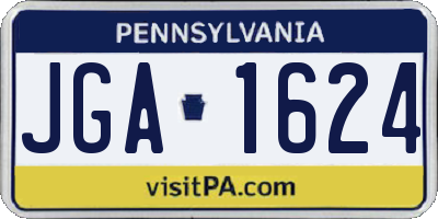 PA license plate JGA1624