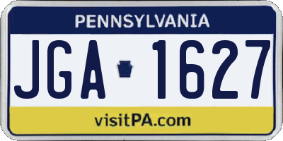 PA license plate JGA1627