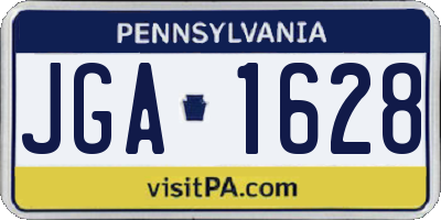PA license plate JGA1628