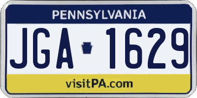 PA license plate JGA1629