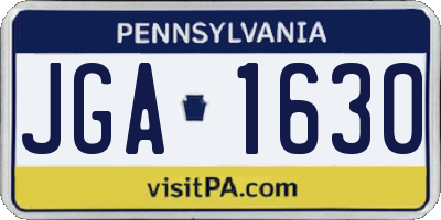 PA license plate JGA1630