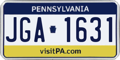 PA license plate JGA1631