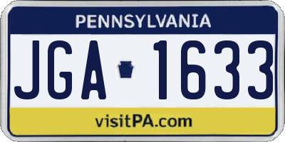 PA license plate JGA1633