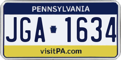 PA license plate JGA1634