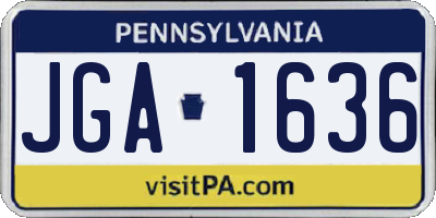 PA license plate JGA1636