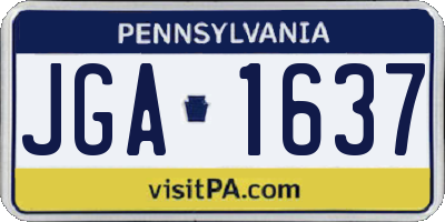 PA license plate JGA1637
