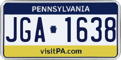 PA license plate JGA1638