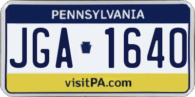 PA license plate JGA1640
