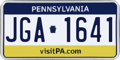 PA license plate JGA1641