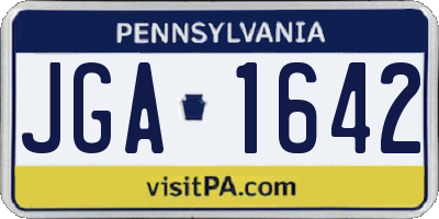PA license plate JGA1642