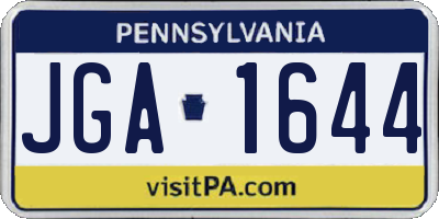 PA license plate JGA1644