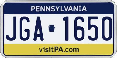 PA license plate JGA1650