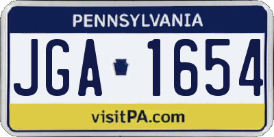 PA license plate JGA1654