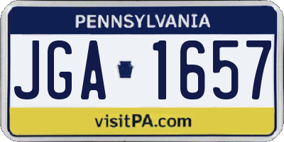 PA license plate JGA1657