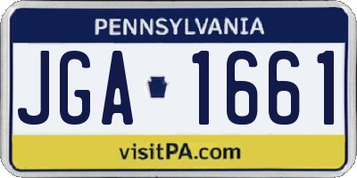 PA license plate JGA1661