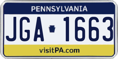 PA license plate JGA1663