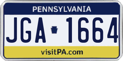 PA license plate JGA1664