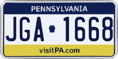 PA license plate JGA1668