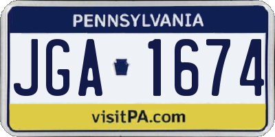 PA license plate JGA1674