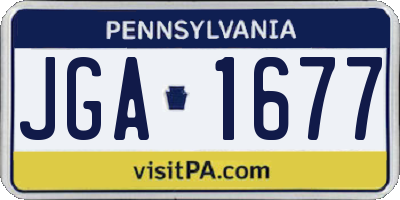 PA license plate JGA1677