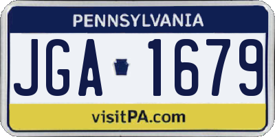 PA license plate JGA1679