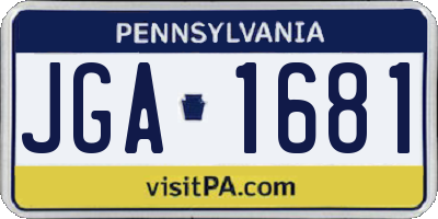 PA license plate JGA1681