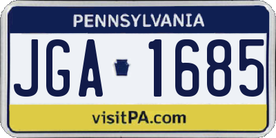 PA license plate JGA1685