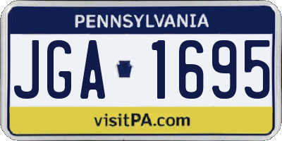 PA license plate JGA1695