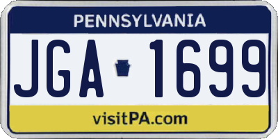 PA license plate JGA1699