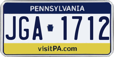 PA license plate JGA1712
