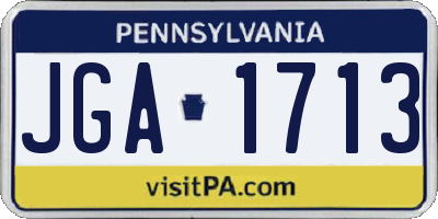 PA license plate JGA1713