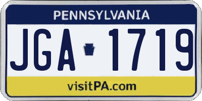 PA license plate JGA1719