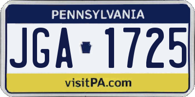 PA license plate JGA1725