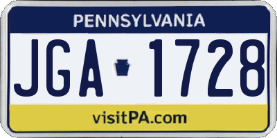 PA license plate JGA1728