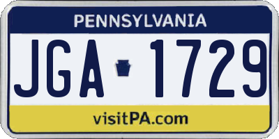 PA license plate JGA1729