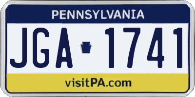 PA license plate JGA1741