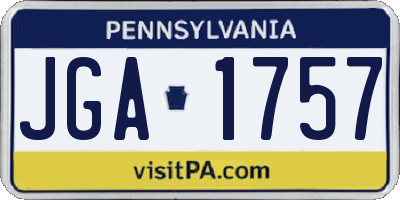 PA license plate JGA1757