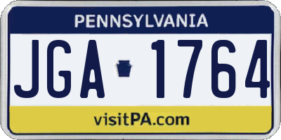 PA license plate JGA1764