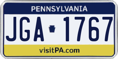 PA license plate JGA1767