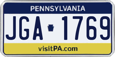 PA license plate JGA1769