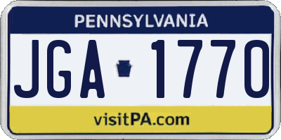 PA license plate JGA1770