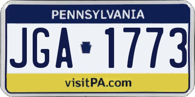 PA license plate JGA1773